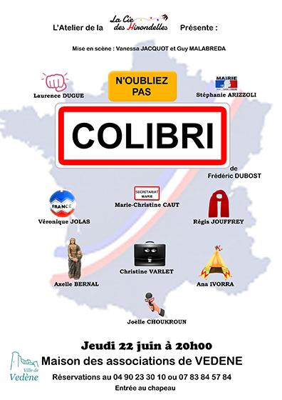 Affiche noubliez pas colibri fond france en filigrane site